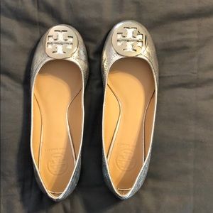 Tory Burch ballet flats silver 5.5 new no box